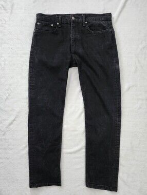 LEVI'S 502 Men's Black Washed Jeans Taper Fit Size 33